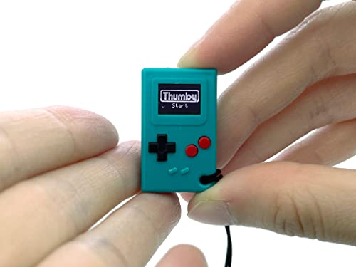 Image of | Thumby Programmable Game Console Keychain - Retro Gaming Fun Mini-Console, STEM Learning, USB Rechargeable, 5 Preloaded Games (Teal)