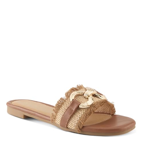 PATRIZIA Women's LAMIYAH Slide Sandals - Woven Upper with Gold Bit Accent, Flexible Outsole, All-Day Comfort