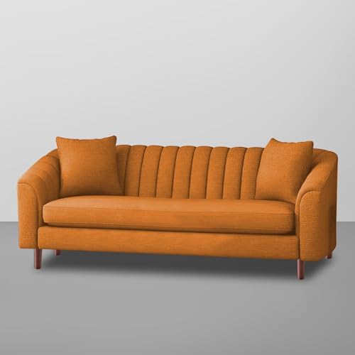 Image of Doraldo 3 Seater Sofa Set for Living Room (Orange) Premium Fabric Sofa