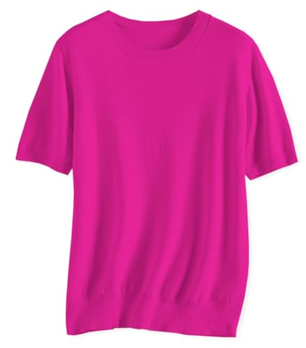 Image of SANGTREE Short Sleeve Sweater for Women Crewneck Summer Knit Tops | Summer Knit Pullover Tops.Perfect for Daily,Work,Home,Holiday,Travel,Shopping Etc.