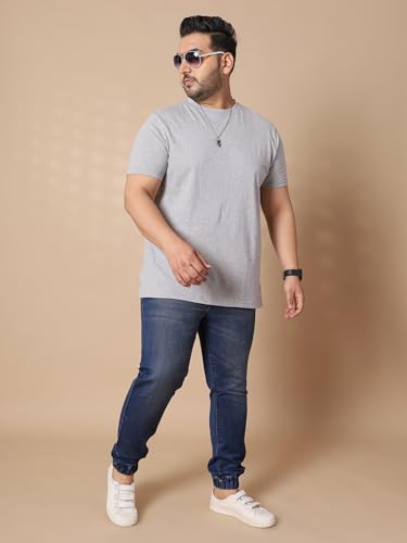 Image of Bigbanana Plus Size Men's Regular Fit Solid Round Neck Tshirt