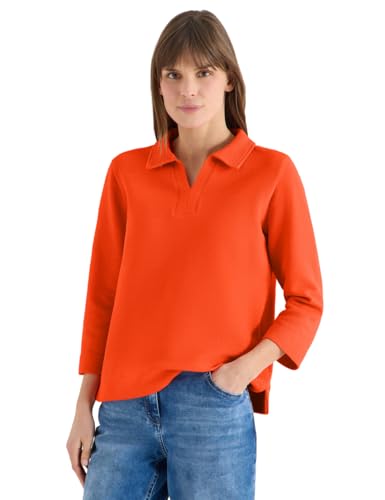 Polo structuré Cecil femme en maille relief col boutonné
