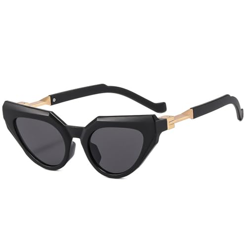 Lunettes de soleil rétro oeil de chat élégantes finitions noir gris nuances claires