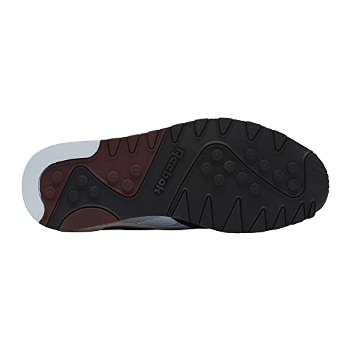 Reebok Men's Classic Nylon Plus Sneaker, Black/Steely Fog/Maroon, 3,5