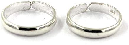 KUKSHYA JEWELLERS Exclusive 925 Sterling Silver Plain Toe Rings/Bicchiya for Girls and Women_Traditional_comfortable_Adjustable