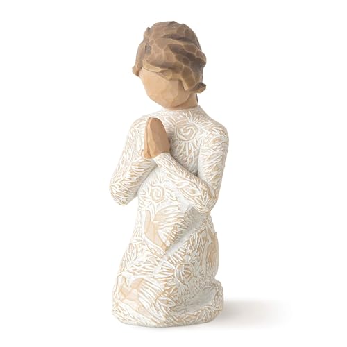 Willow Tree Prayer of Peace (Lighter Skin), Seeking The Quiet Within, Expresses Sympathy, Comfort, Remembrance, Healing, Sculpted Hand-Painted Figure