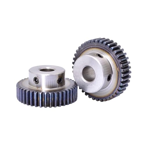 Bevel Gear Pinion Hardware Mechanical 1PCS 1M 40T-66T Spur Gear Bore 8mm Model 1 Motor Gear with Step OD 42mm-68mm Carbon Steel Quenching(48 Teeth)