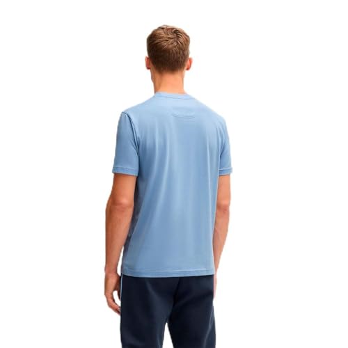 BOSS Men's Tee Tape Logo T-Shirt, Open Blue498, L