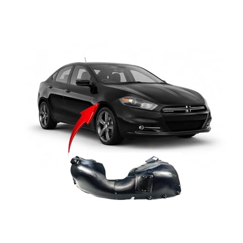 Image of FitParts Compatible with Dodge Dart 2013-2016 Front Right Fender Liner | Passenger Side, Sedan, Plastic, Ready to Install, OEM 68082834AE, CH1249200