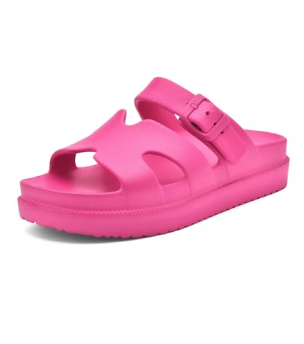 Image of Haifago Women's Platform Sandals with Arch Support, Summer Beach Slides Adjustable Buckle Comfortable Lightweight EVA Slip on Slide
