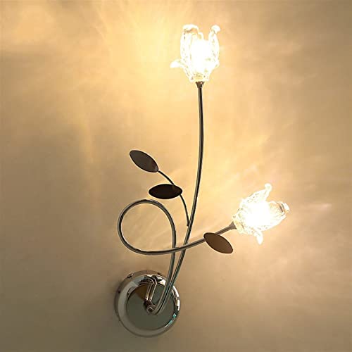 Decoración e iluminación para pasillo y sala con aplique dorado de vidrio