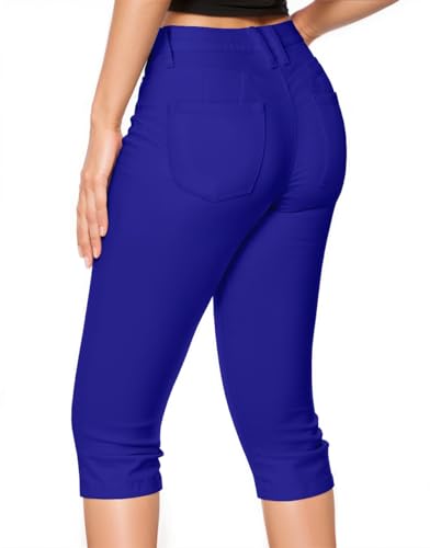 Hybrid & Company Women's Butt Lift Super Comfy Stretch Denim Capri Short Jeans Q43308 Royal 5