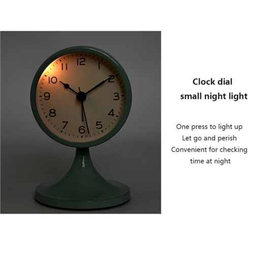 Reloj despertador de metal premium negro redondo de mesa con diseño vintage sutil 8