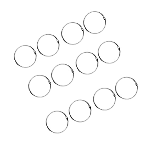 FUNOMOCYA 12pcs Metal Snap Ring Multi Purpose Curtain Ring Keychain Holder Silver Inside Diameter for Loose Leaf Binders Scrapbooking and Home Decor