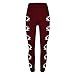 Lastesso Womens Fall Fashion 2023 High Waist Legging for Women Football Print Shiny Gym Yoga Pants Hidden Scrunch Butt Lift Pants Labor Day Weekend Clearance Items Wine XL