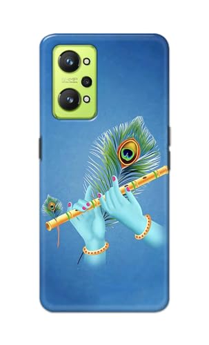 Image of Plastic Printfidaa Printed Hard Back Cover Case For Realme Gt Neo 2|Gt 2|Realme Gt Neo 3T 5G Back Cover (Flute In Krishna Hands) -112,Blue