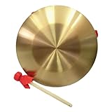 BESTonZON Chinesischer Gong Mit Schlägel 22 Cm Durchmesser Kupferhandwerk Für Musik Und Dekoration