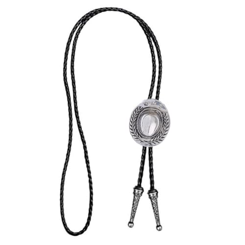 Image of Jeilwiy Bolo Tie for Men Western Cowboy Tie Necklace Gold Bolo Tie Leather Necktie Halloween Tie Accessories for Women
