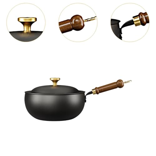 Wok de Hierro con Mango de Madera y Tapa, 20 cm miniatura 3