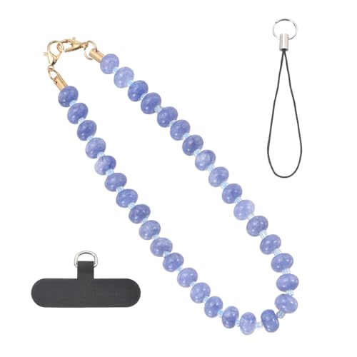 Correa de muñeca para teléfono antirrobo con cadena de piedras naturales uxcell