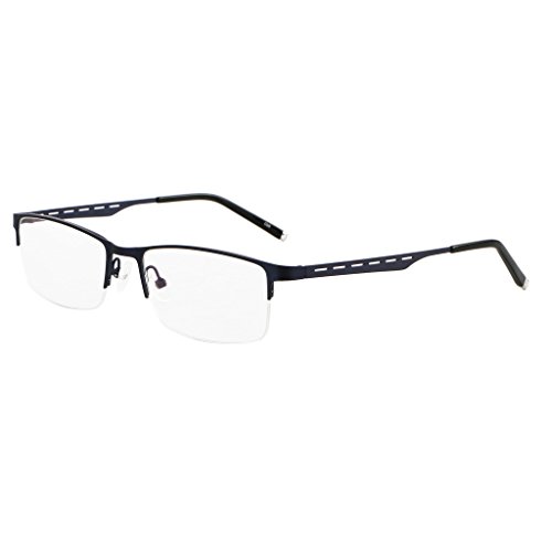 Jcerki Bi Tao Blue Half Frame Business Bifocal Reading Glasses 1.50 Men Women Fashion Light Bifocal Reading Eyeglasses