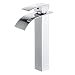 HOROW Bathroom Waterfall Vessel Sink Faucet, Single Hole Single Handle Vanity Faucet Polished Chrome