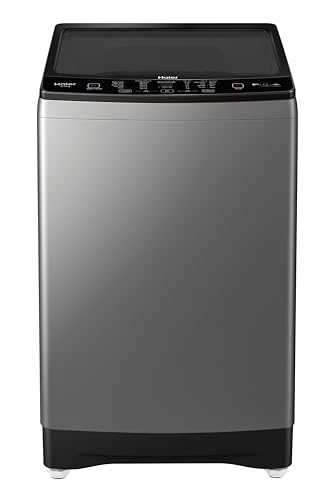 Image of Haier 8 Kg 5 Star Fully Automatic Top Load Washing Machine with Oceanus Wave Drum, 8 Wash Programs (ETL80-HBFS5NZP-1, Titanium Grey, Stainless Steel Drum, 15 Mins Quick Wash, Anti-Rat Mesh)