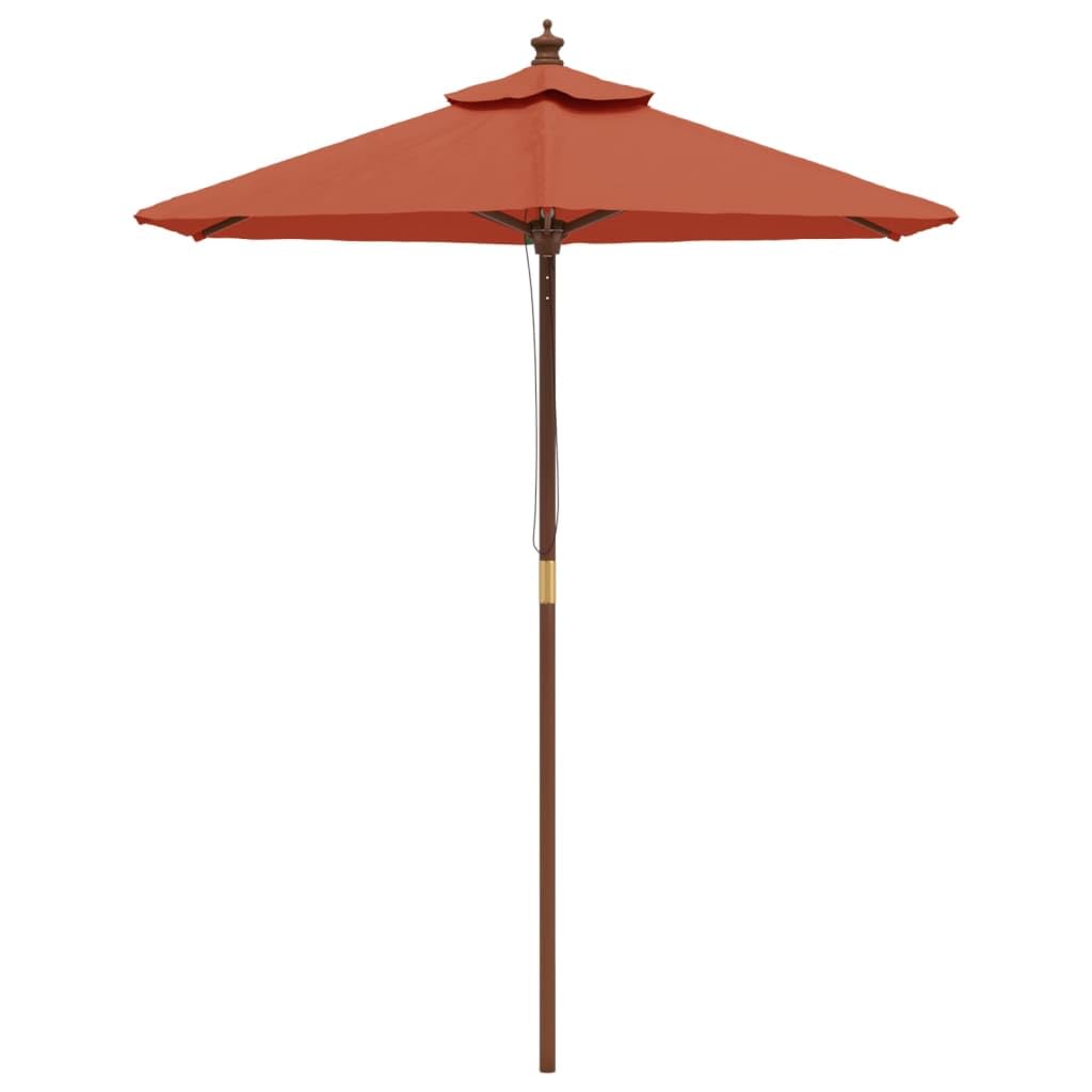 SYDE Ombrellone da patio blu celeste, 196 x 231 cm, con palo in legno