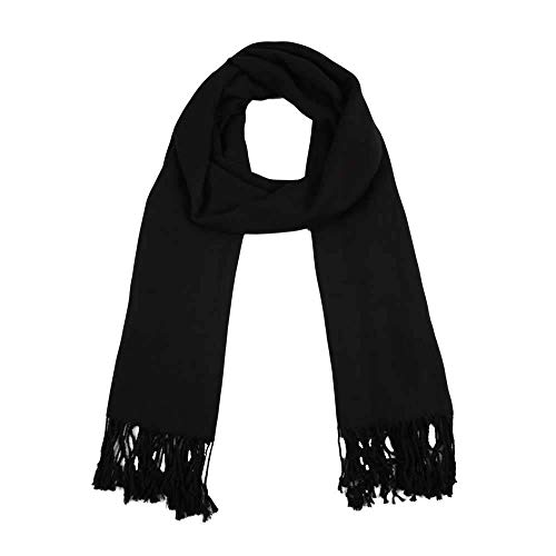 Cachecol Pashmina Echarpe Lenço Manta Xale Lisa Moda Inverno Grosso (Preto)