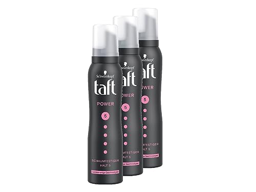 Taft Schaumfestiger Power Cashmere-artige Geschmeidigkeit, Haltegrad 5 (150 ml), Haarschaum mit Taft Power-Formel, Haarstyling mit Geschmeidigkeit und Volumen, 3x 150 ml