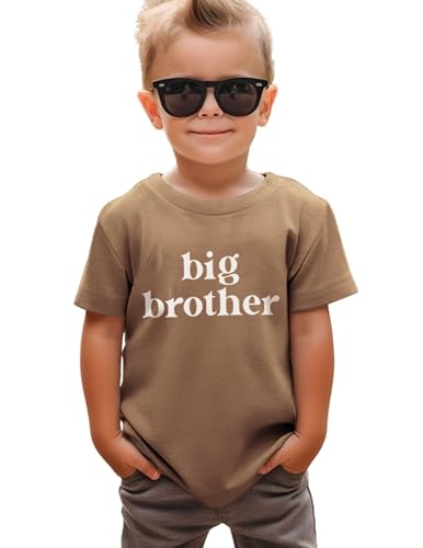 Image of SANIXJOO Big Brother Shirt Toddler Baby Boy Promoted to Big Brother Announcement Tshirt Kids Short Sleeve Clothes