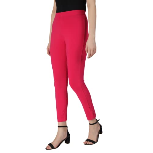 Image of ON&ON Women's Cotton Stretchable Slim Fit Straight Pants Trouser for Casual Wear and Office Wear