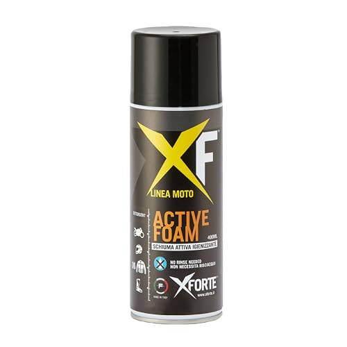 XFORTE Active FOAM - Schiuma Detergente e Igienizzante per Moto e Casco, Senza Acqua e Senza Risciacquo, Biodegradabile Pulizia moto e casco 400 ml