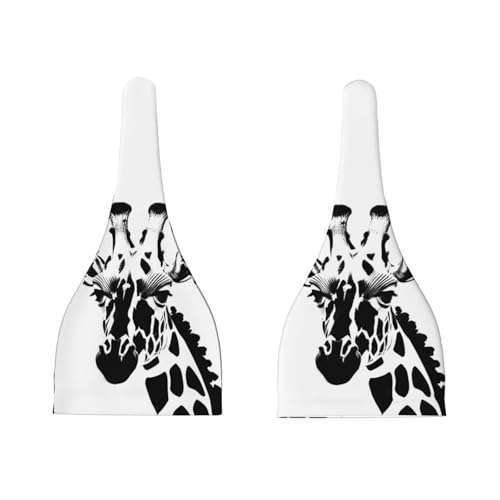 Newborn Baby Hat, Black and White Giraffe Print Soft Top Knot Beanie Cap, Cute Baby Headwear for 0-6 Months3