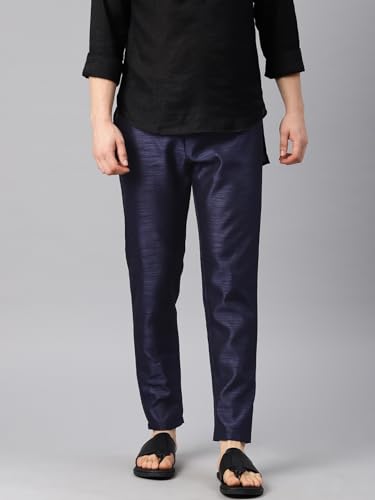Image of Freehand Men's Slim Casual Pants (0419-PYJAMA01-02 Navy