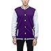 Yuji Itadori Men Baseball Jacket Varsity Bomber Style Fleece Winter Coats Fashion Casual Jacket (Purple White,XXL)