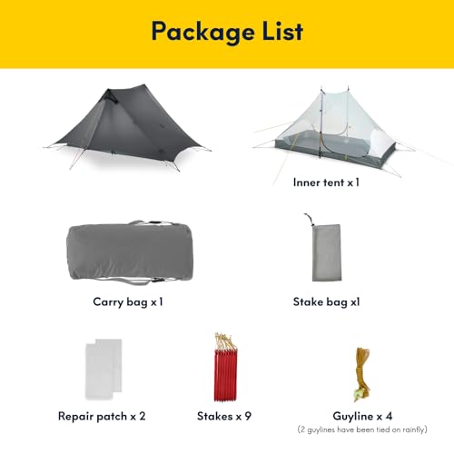 Image of LANSHAN Ultralight Waterproof 1-2 Person Backpacking Tent | Ultralight waterproof nylon, pitch anywhere, for camping & travel.