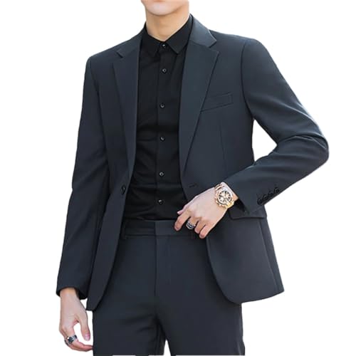 Men's Business Blazer Korean Slim Fit Suit Jacket Elegant Blazers Single Top