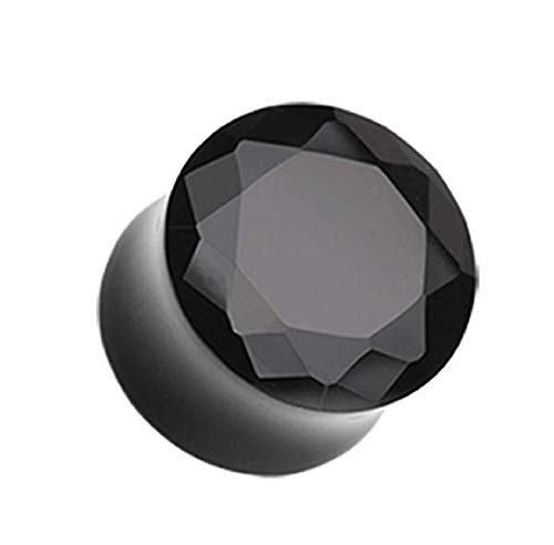Piercing lobe sans o-ring : boucles d'oreilles en verre double évasement