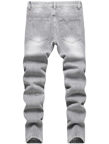 Boy's Ripped Jeans Stacked Skinny Fit Destroyed Distressed Fashion Comfy Denim Jeans Pants2