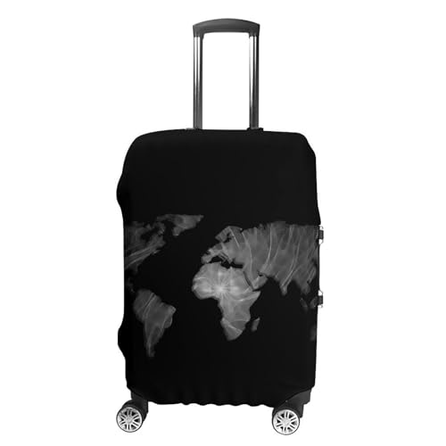 World Map Rosette Spiral Geometric Luggage Covers Washable Travel Suitcase Cover Elastic Baggage Protector