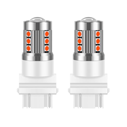 HHZL 3157 LED Bulb for Blinker Brake Light Front Turn Signal Bulb, 2PCS 3157 T25 Led Turn Signal Bulbs Super Bright Marker Parking Lighting Accessories Replacement Lamp for SUV Sedan Truck (Red)