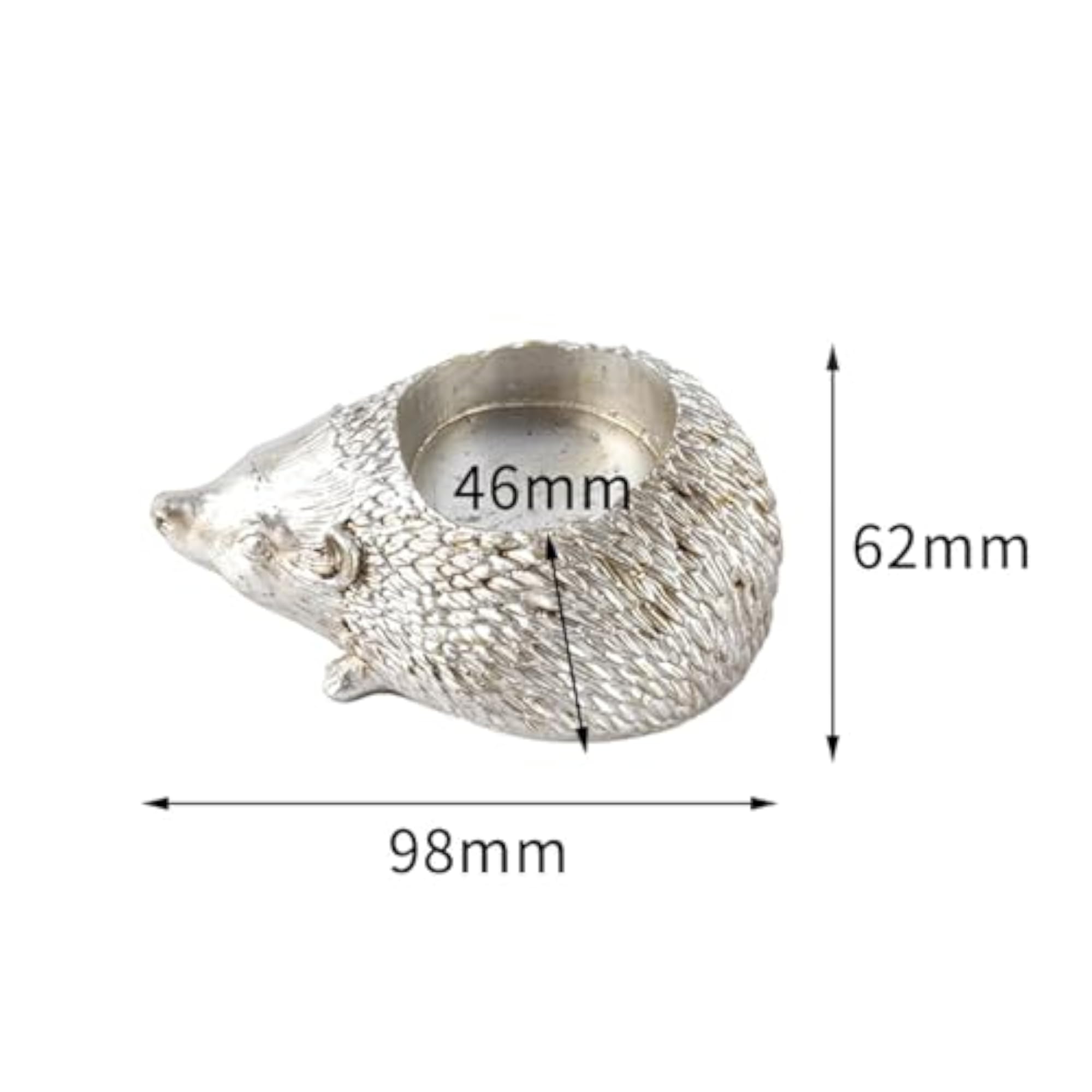 Hedgehog Candlestick Decorative Candle Holder, Silver