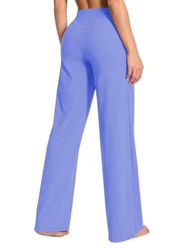 Image of BUBBLELIME Women High Waist Wide Legs Yoga Pants Loose Sweatpants Pockets | 29 inch /31 inch /33 inch /35 inch /37 inchInseam,2 Styles / Dress /Basic,Lounge,Comfy,Stretch Casual Work