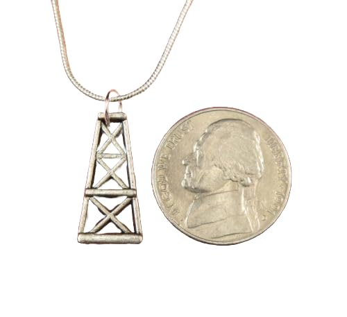 Oil Rig Derrick Necklace, men or women Gas Drill Drilling nb 22" chain charm Fast Free Supply2