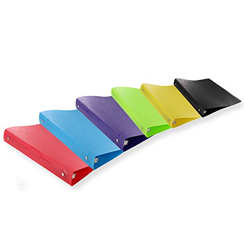 Emraw 1 Inch Swirl Poly 3-Ring Binder With Pocket Storage Hanging File Folders Presentation View Durable Binders For School, Home Or Office Clear Folders With Pockets (Pack Of 4) #TOP2