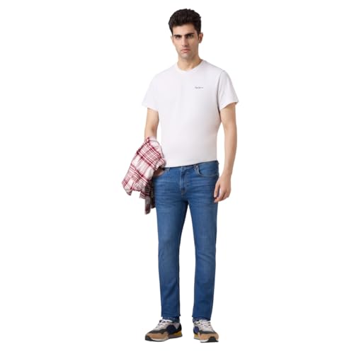 Image of Pepe Jeans Men's Slim Fit Jeans | Mid Rise | Stretchable Fabric | Jeans for Men | Available in Plus Size