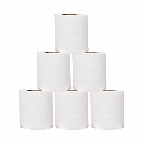 Pack of 6- Toilet Rolls, 2 Ply White Toilet Paper, Quilted Toilet Roll Packs, 34GSM Toilet Paper Soft Tissue Roll Skin Cleaning Towels, Wiping Napkin Roll, Bulk Buy (220 Sheets/Toilet Rolls)