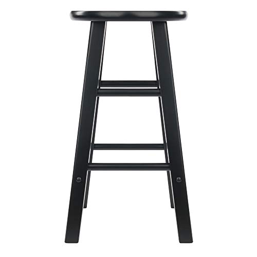 Image of Winsome Element 2-Piece Counter Stool Set, Classic Backless Bar Chairs for Kitchen & Dining Room Seating, Timeless Essential Furniture for Home, Dorm, Apartments