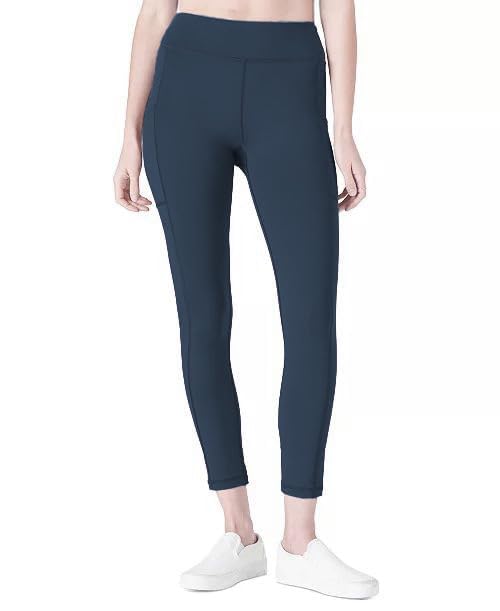 Alternates High Rise Yoga Pants with Pockets, Polyester Spandex, 26 Inch Inseam-image-36